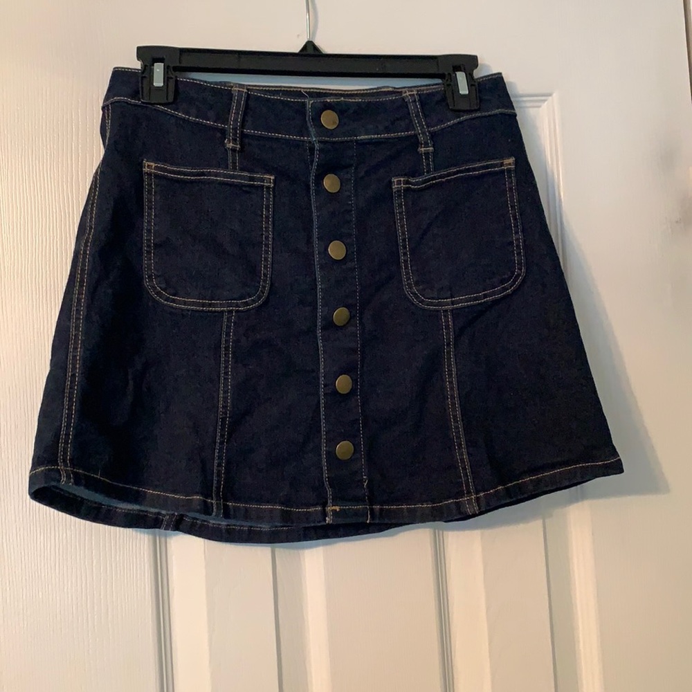 Altar’d State Button-Down Jean Skirt